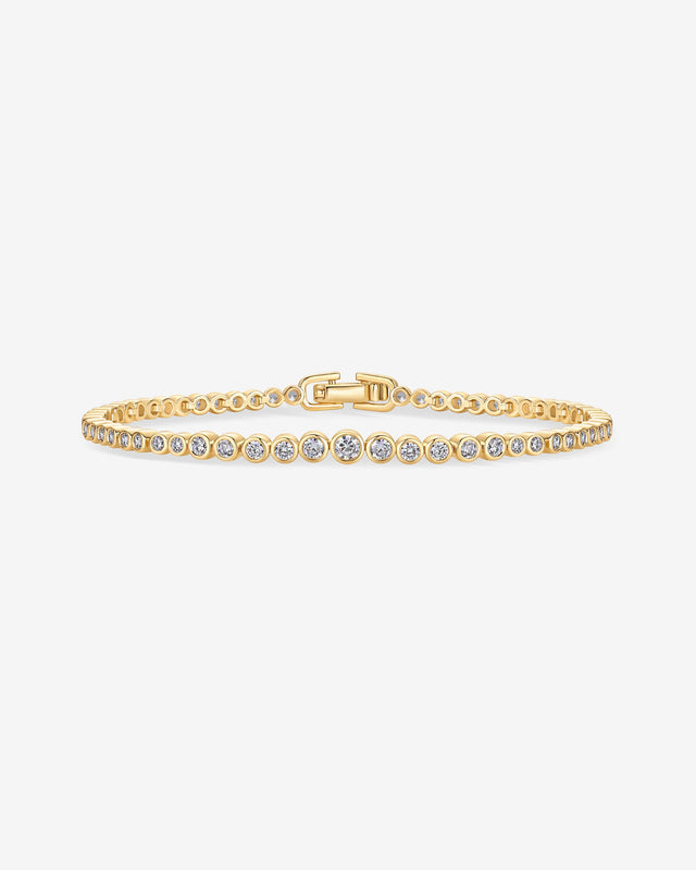 Yellow Gold Hanne Round-Cut Tennis Bracelet — claw-set round brilliant cubic zirconia