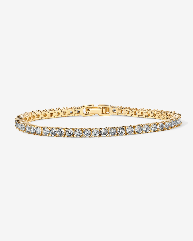 Yellow Gold Lisse Classic Tennis Bracelet — claw-set cubic zirconia tennis bracelet