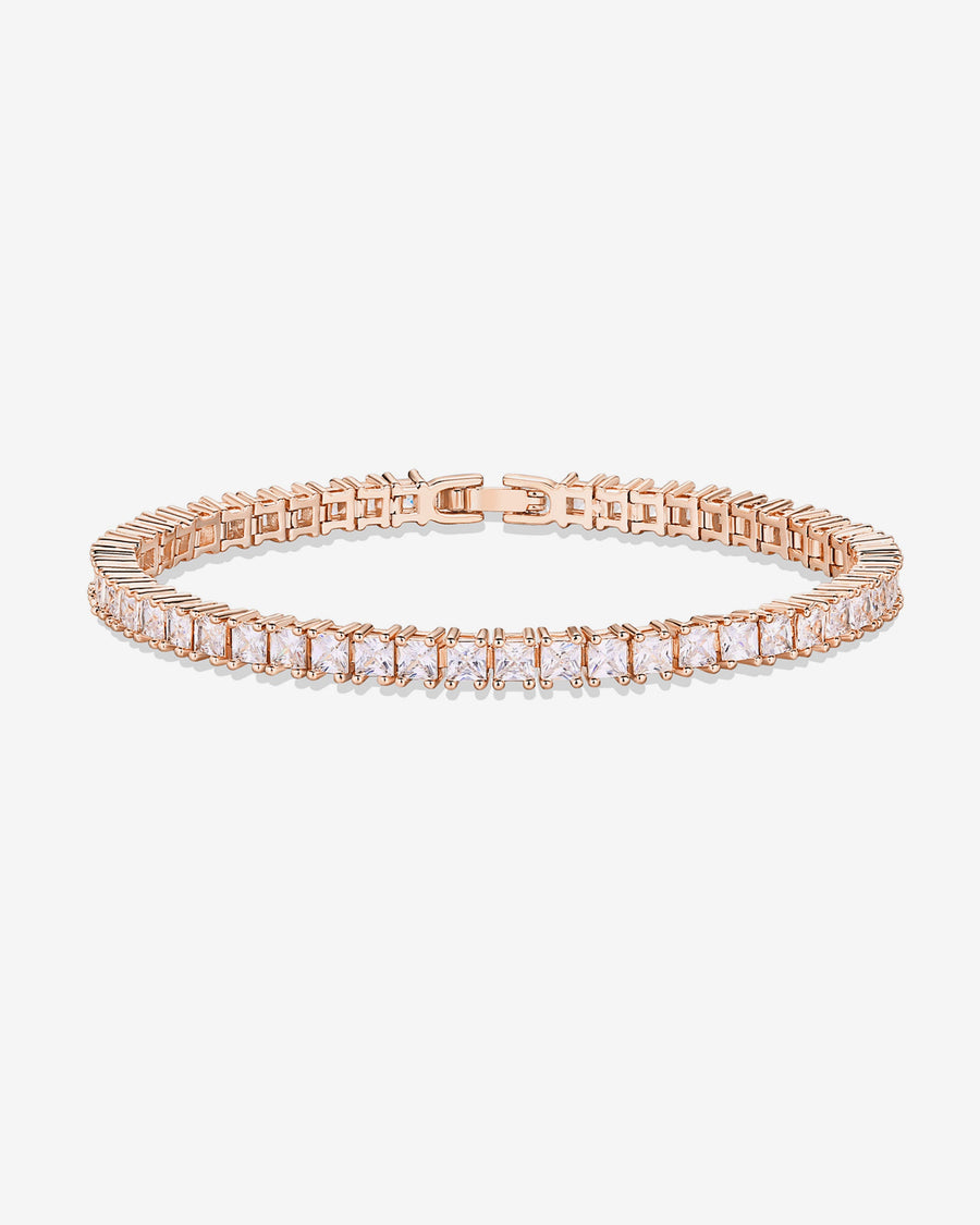 Rose Gold Esmee Princess-Cut Tennis Bracelet