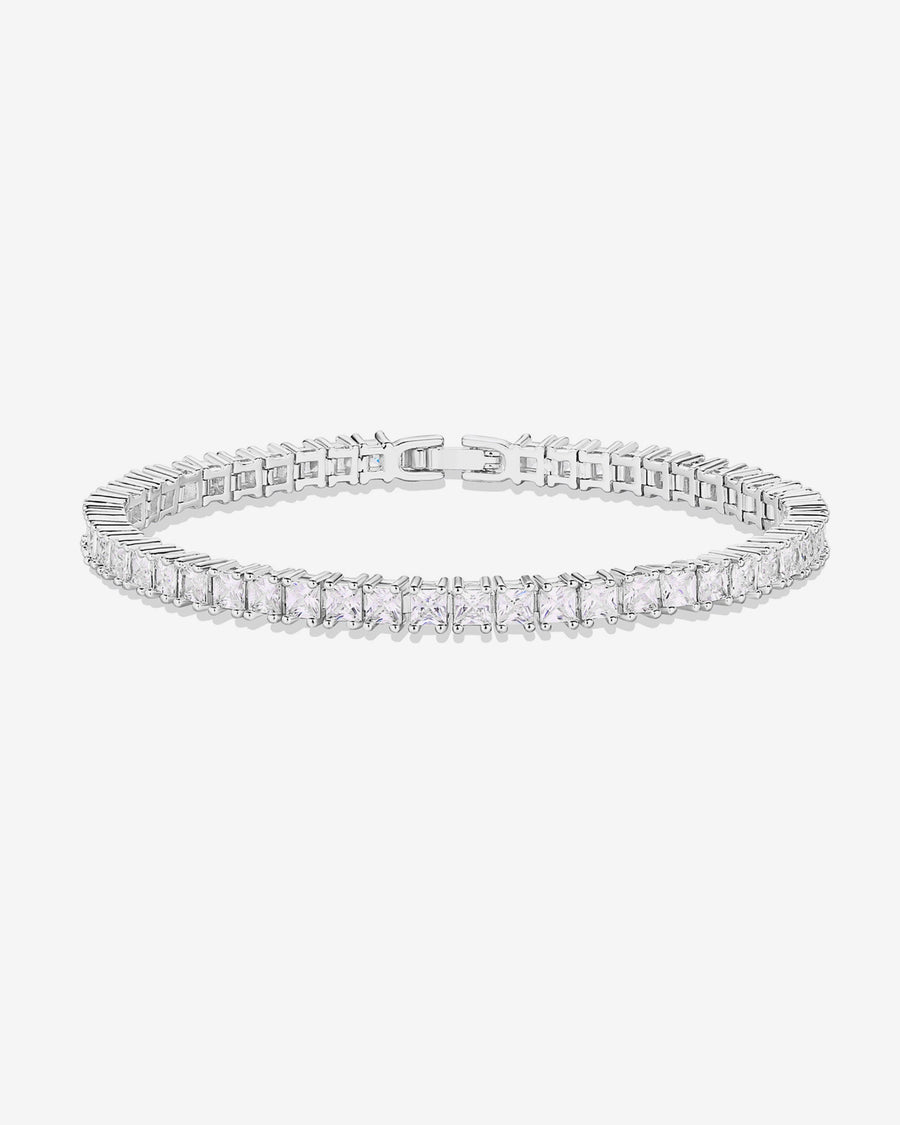 White Gold Esmee Princess-Cut Tennis Bracelet
