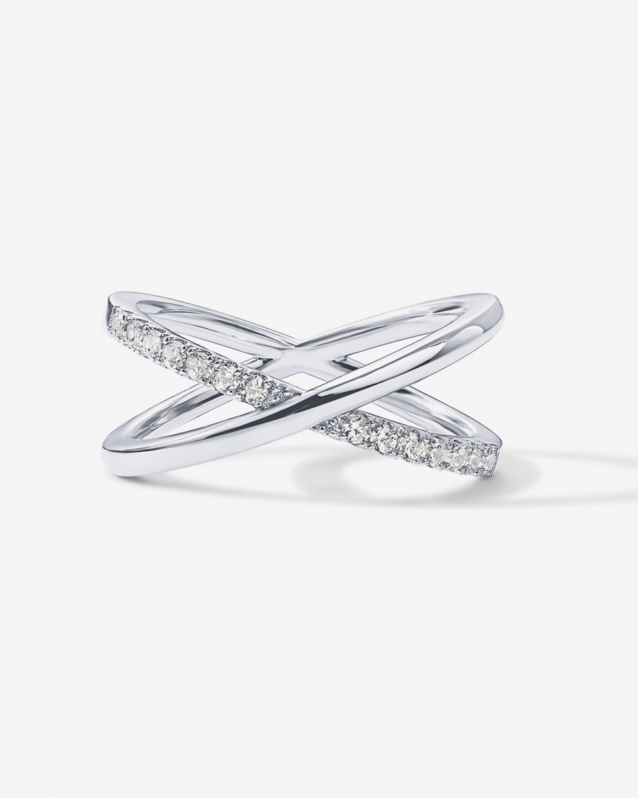 White Gold Freya Crossover Ring