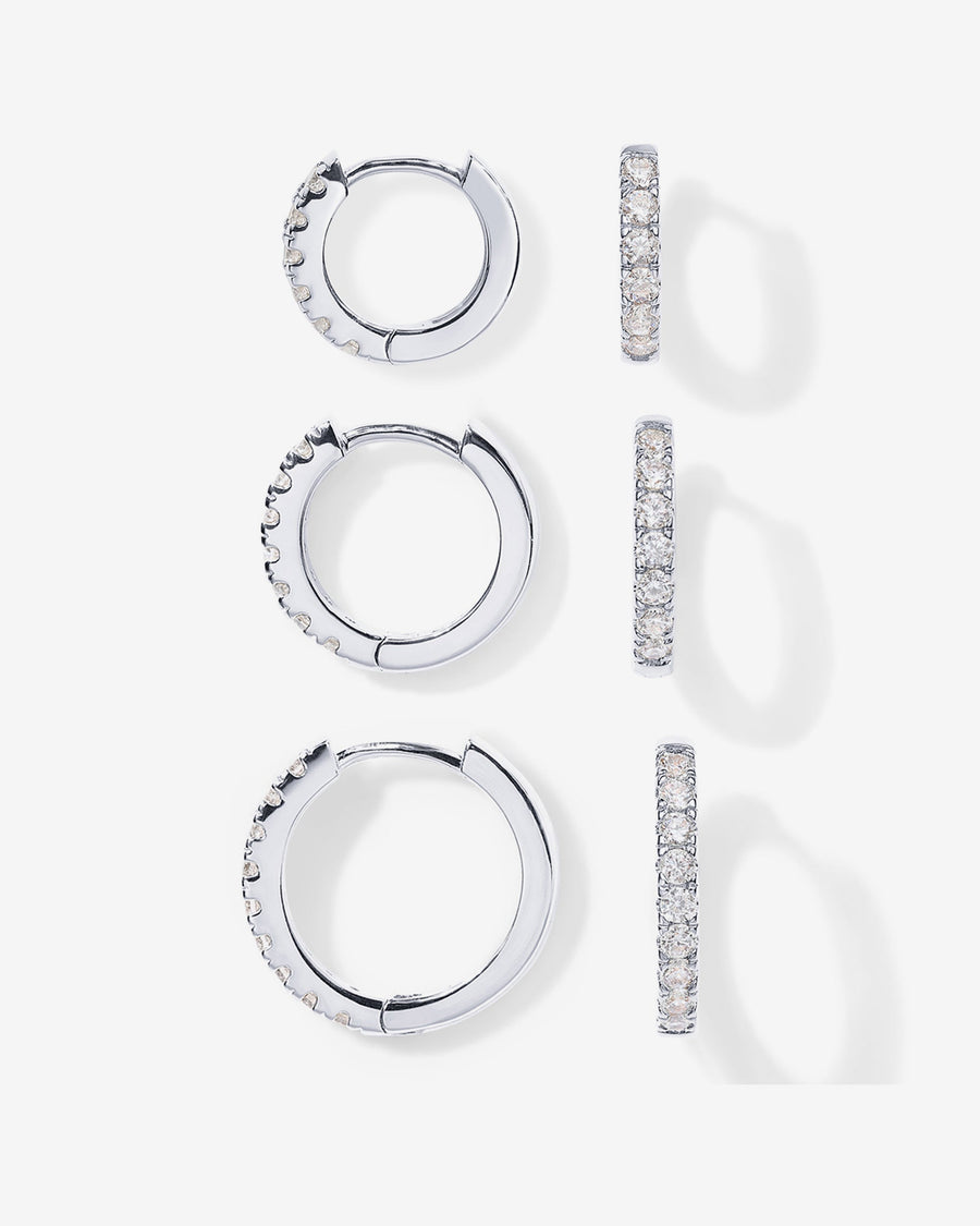 White Gold Ilse Small Hoop Earrings — rhodium plated slim everyday hoop