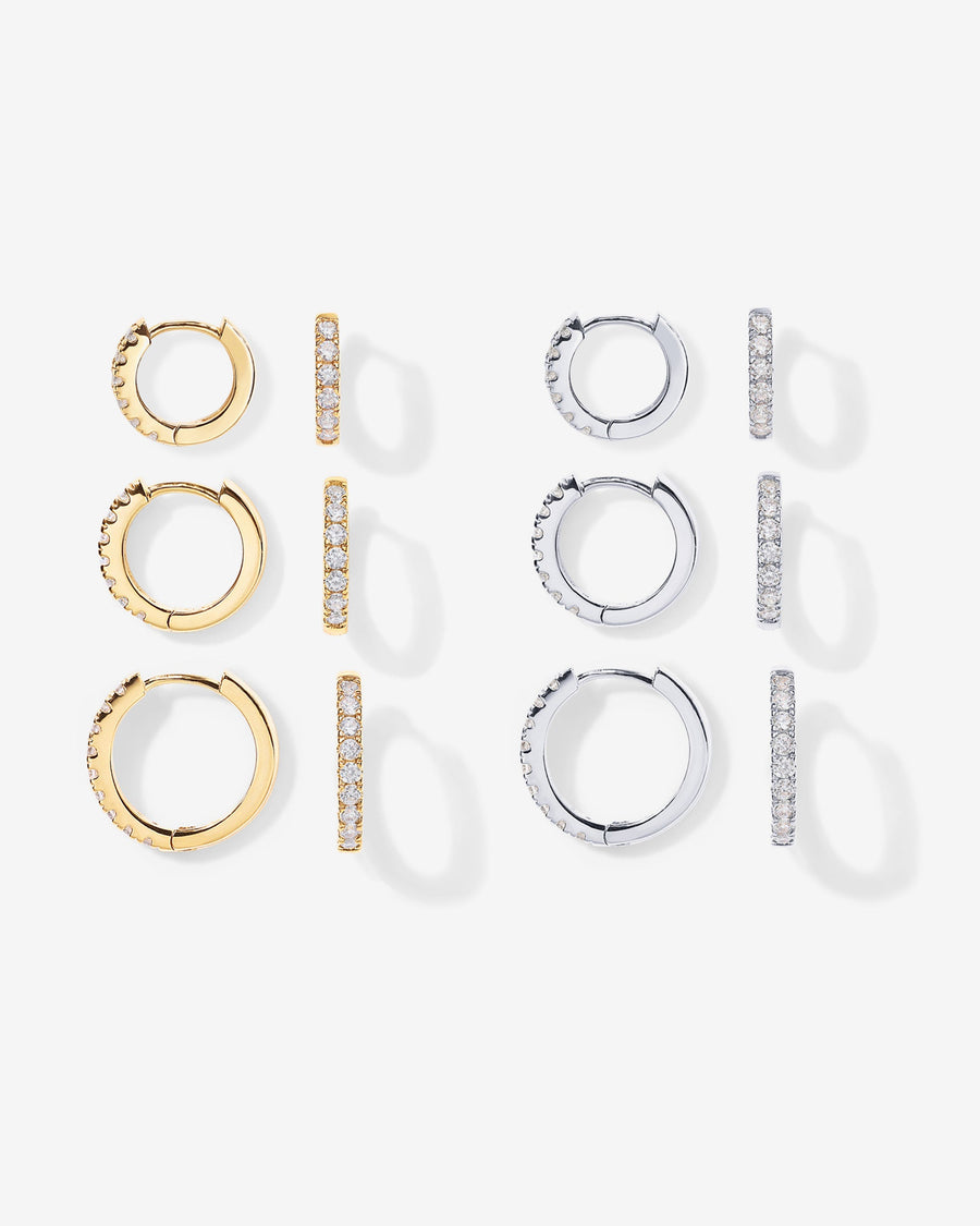 Yellow & White Gold Ilse Small Hoop Earrings — two-tone set, one pair in each finish