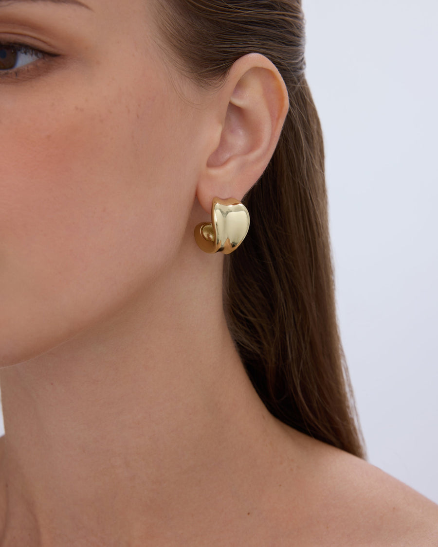Yellow Gold Iris Lobe Lifters — worn on the ear