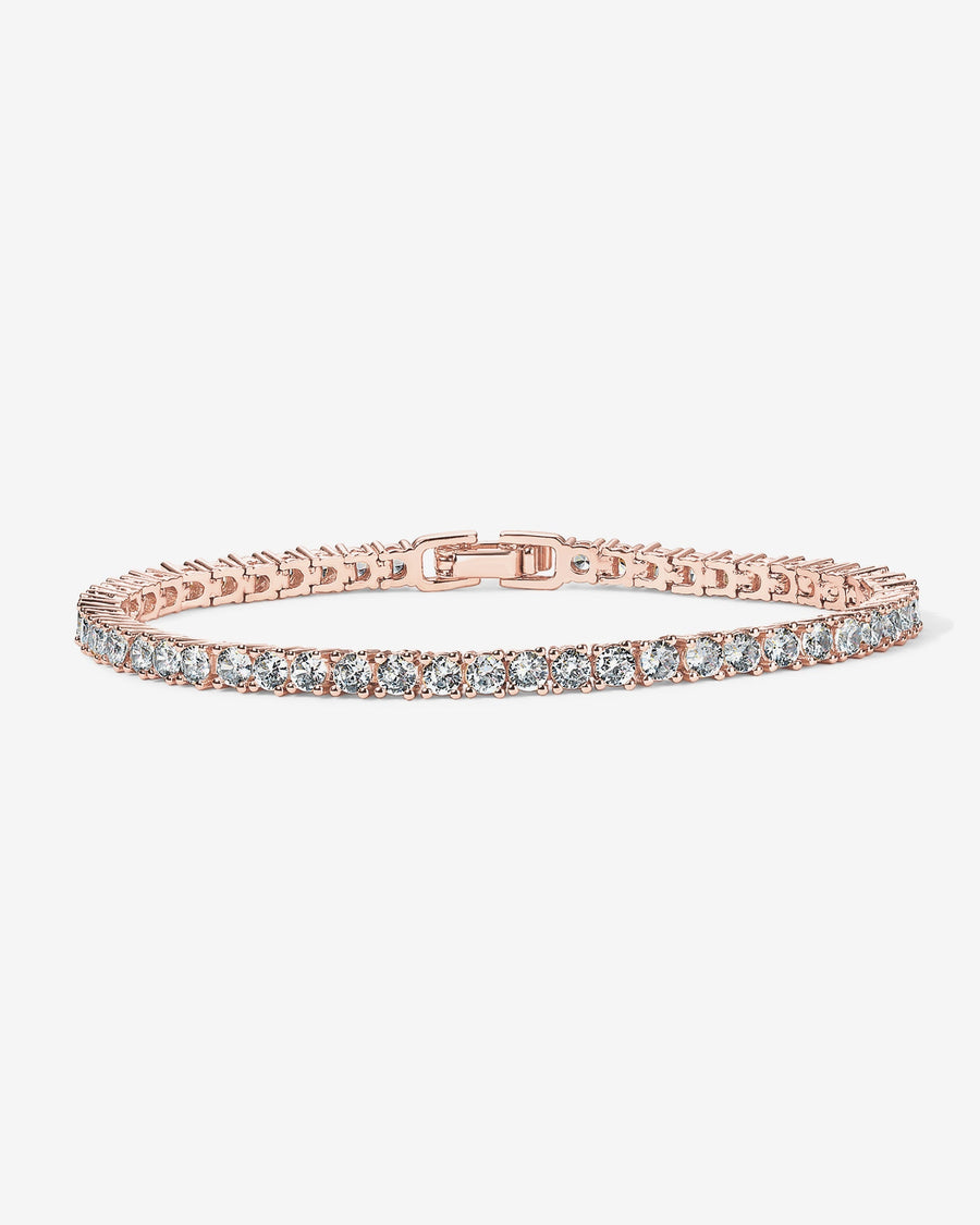 Rose Gold Lisse Classic Tennis Bracelet — claw-set cubic zirconia tennis bracelet