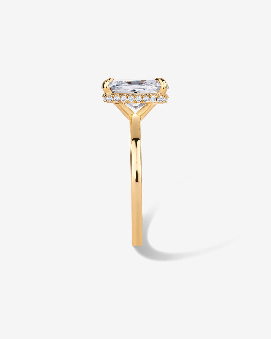 Yellow Gold Loes Radiant-Cut Ring — front detail view