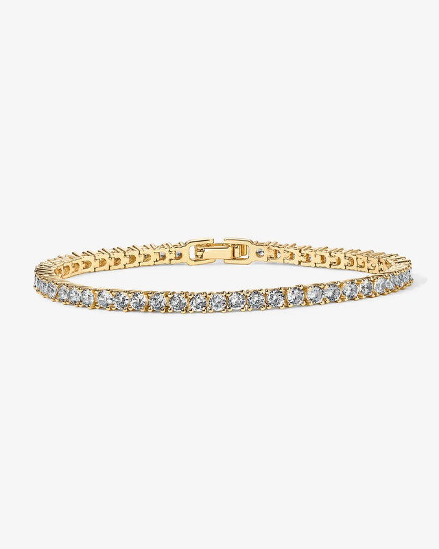 Yellow Gold Elin Tennis Bracelet — tennis bracelet with brilliant-cut cubic zirconia in four-prong settings