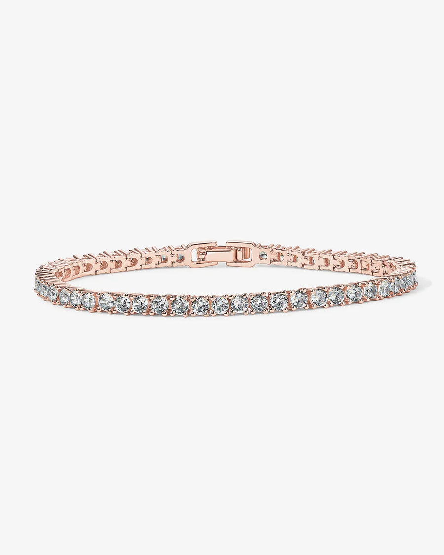 Rose Gold Elin Tennis Bracelet — rose gold plated, full bracelet with cubic zirconia