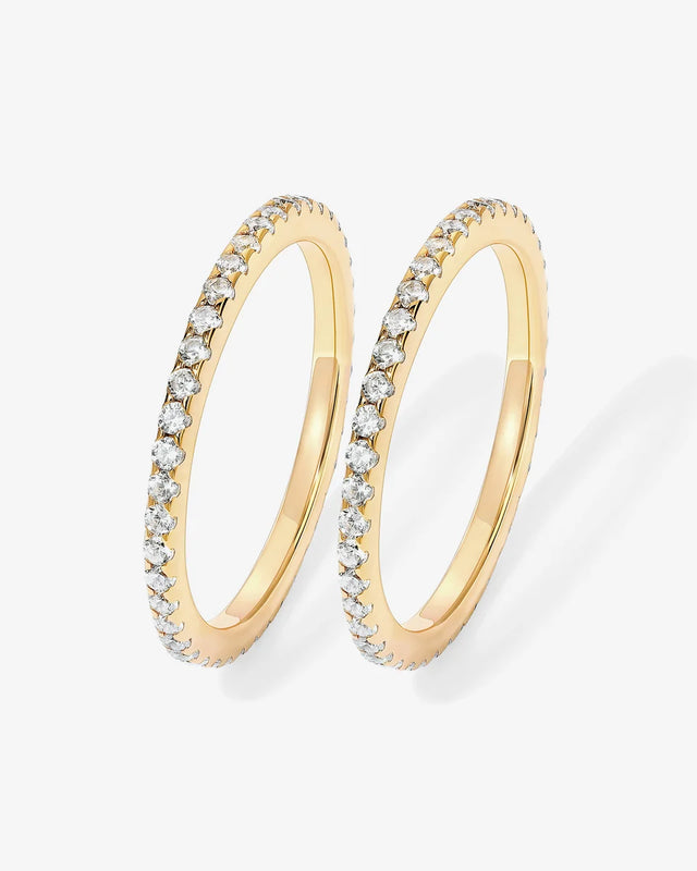 Yellow Gold Vera Eternity Band — pavé-set cubic zirconia eternity band