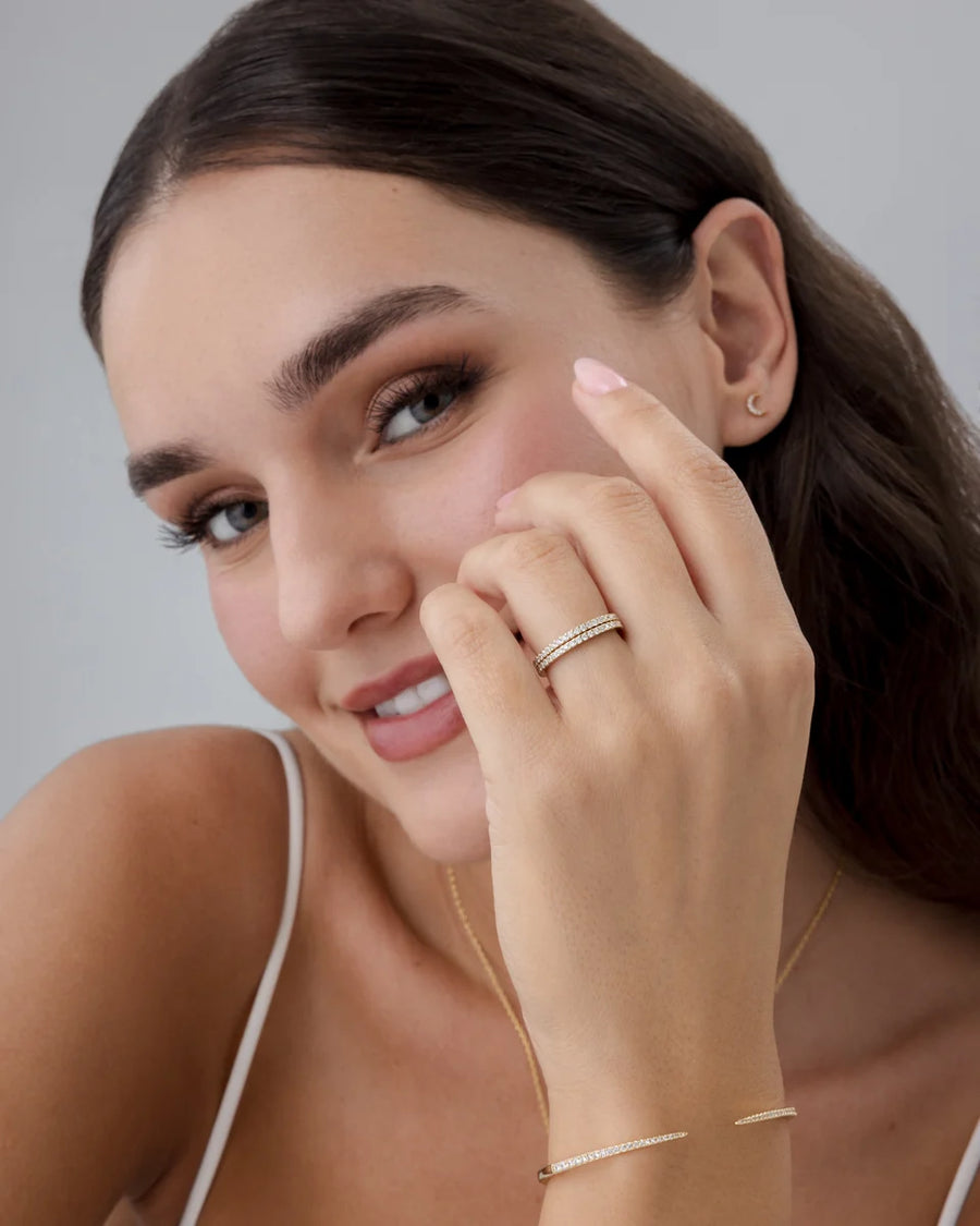 Yellow Gold Vera Eternity Band — worn on the hand