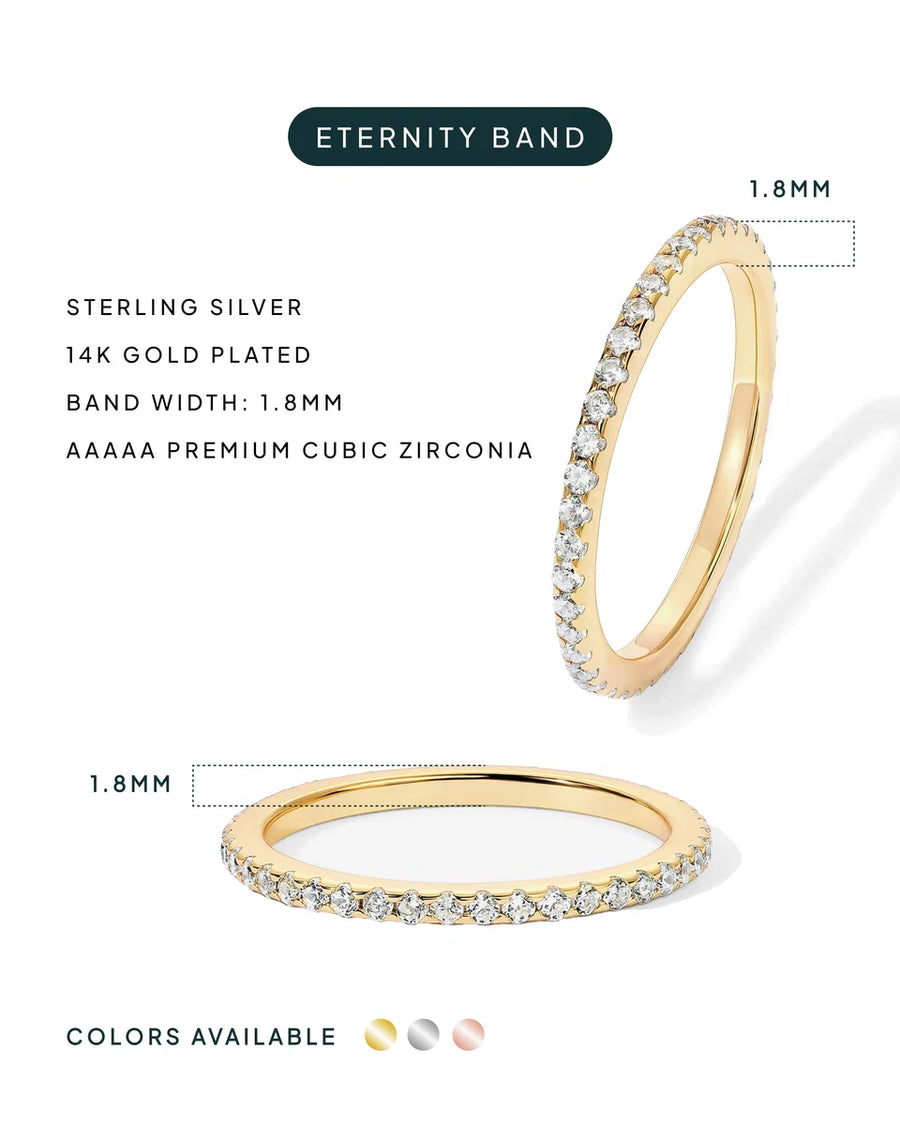 Vera Eternity Band — scale and thickness reference