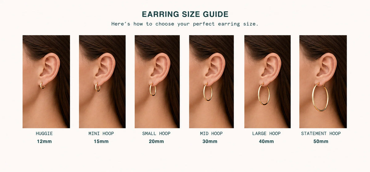 Hoop earring size chart