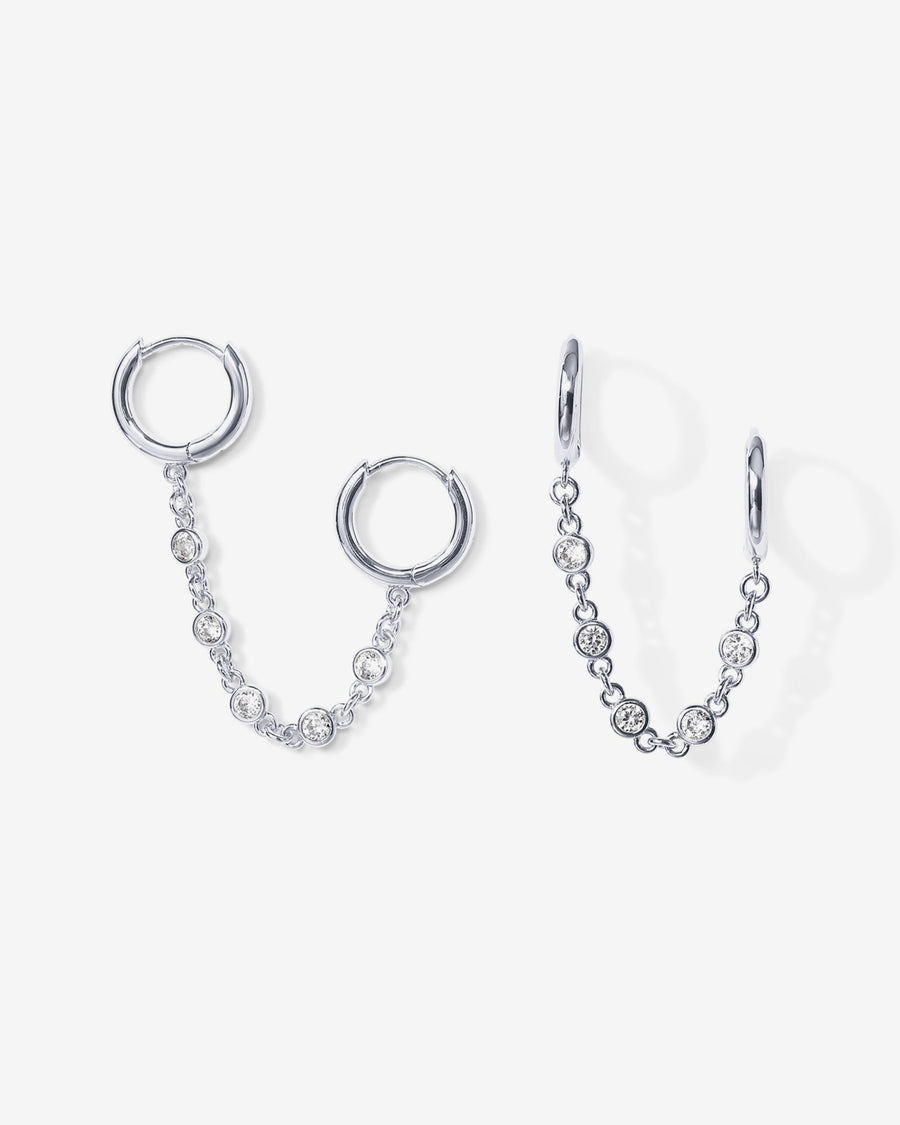 White Gold Sanne Chain Drop Earrings — packshot