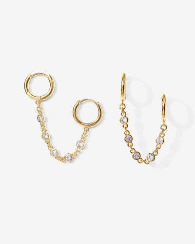 Yellow Gold Sanne Chain Drop Earrings — packshot