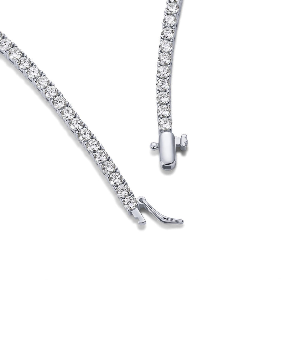 Yellow Gold Silke Tennis Choker Necklace — lobster clasp detail